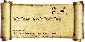 Héber Arétász névjegykártya